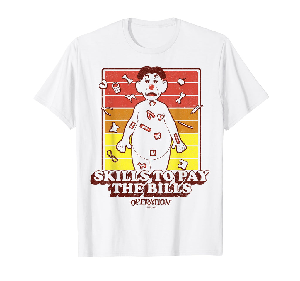 Operation Skills To Pay Bills Stripe T-Shirt - Novelty Apparel for Adults - T-Shirt, Sweatshirt, Hoodie