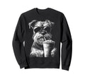 Schnauzer Drinking Iced Coffee Sweatshirt - Aesthetic Graphic Men Women - T-Shirt, Sweatshirt, Hoodie