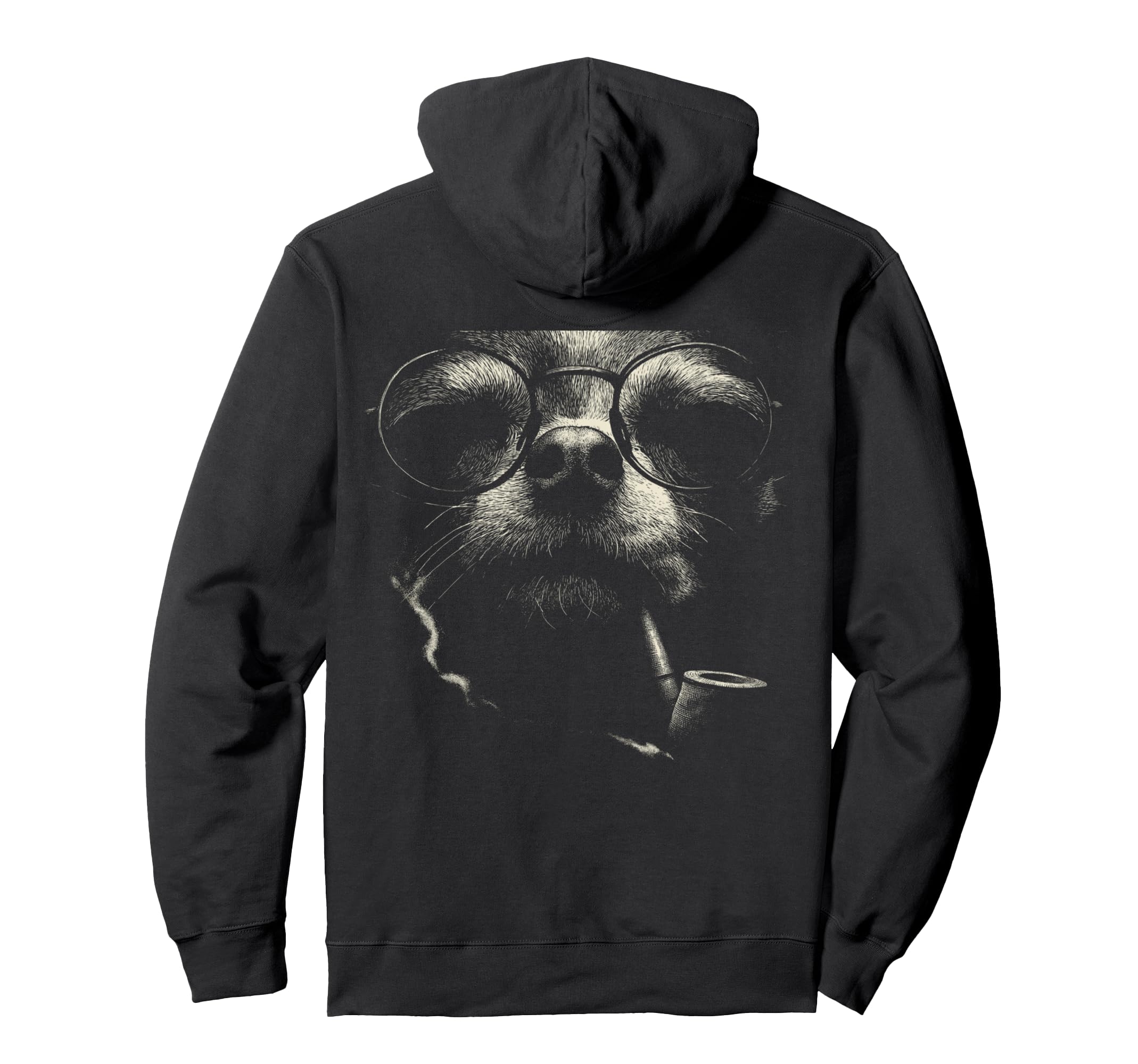 Fun Chihuahua Smoking Pipe Glasses Hoodie - Aesthetic Graphic Unisex - T-Shirt, Sweatshirt, Hoodie
