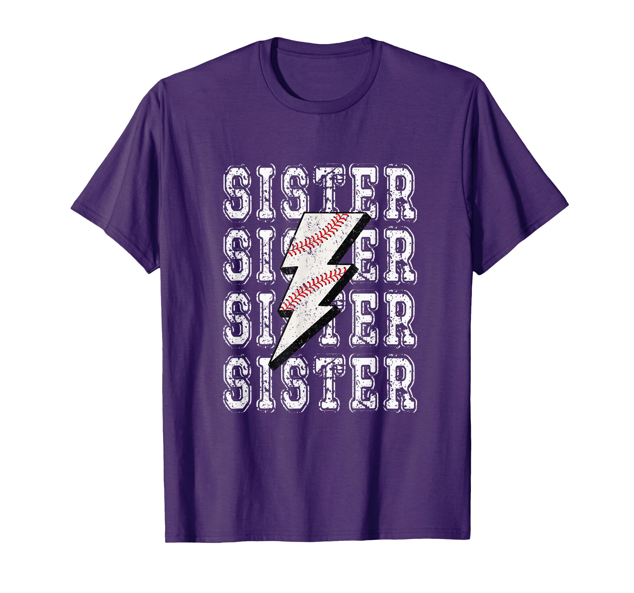Baseball Sister Lightning Bolt T-Shirt - Aesthetic Graphic for Adults - T-Shirt, Sweatshirt, Hoodie