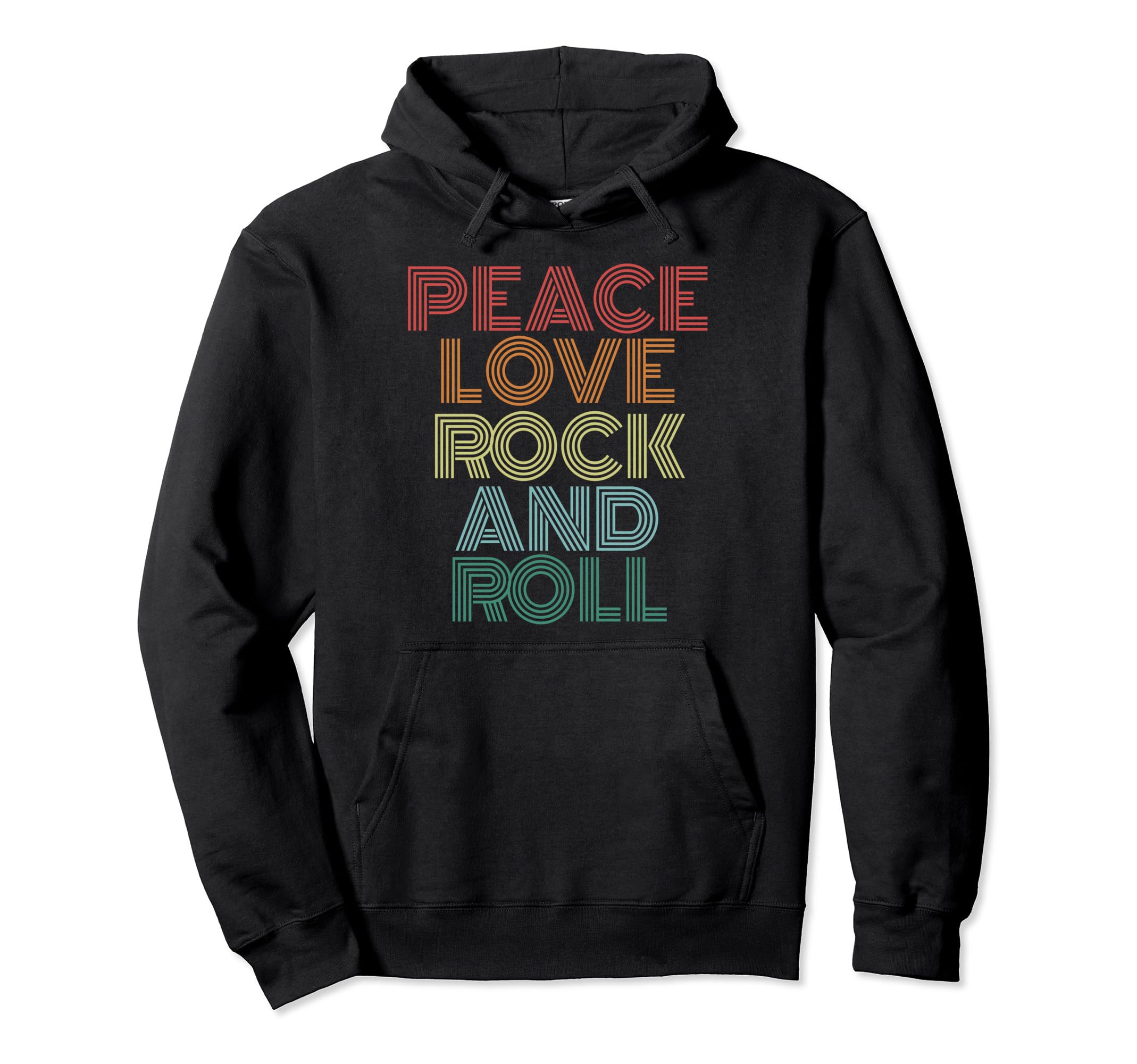 Peace Love Rock And Roll Distressed Rock Hoodie - Aesthetic Graphic Unisex - T-Shirt, Sweatshirt, Hoodie