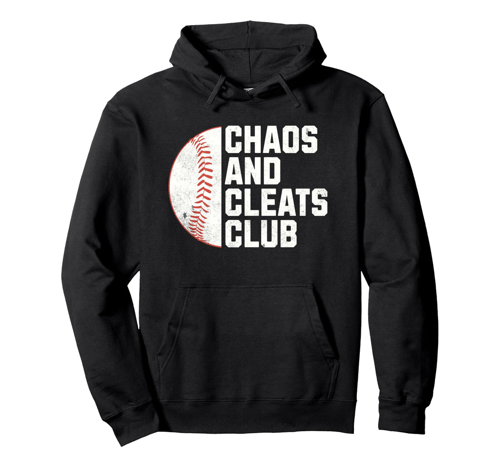Funny Baseball Mom Chaos And Cleats Club Hoodie - Novelty Apparel Unisex - T-Shirt, Sweatshirt, Hoodie