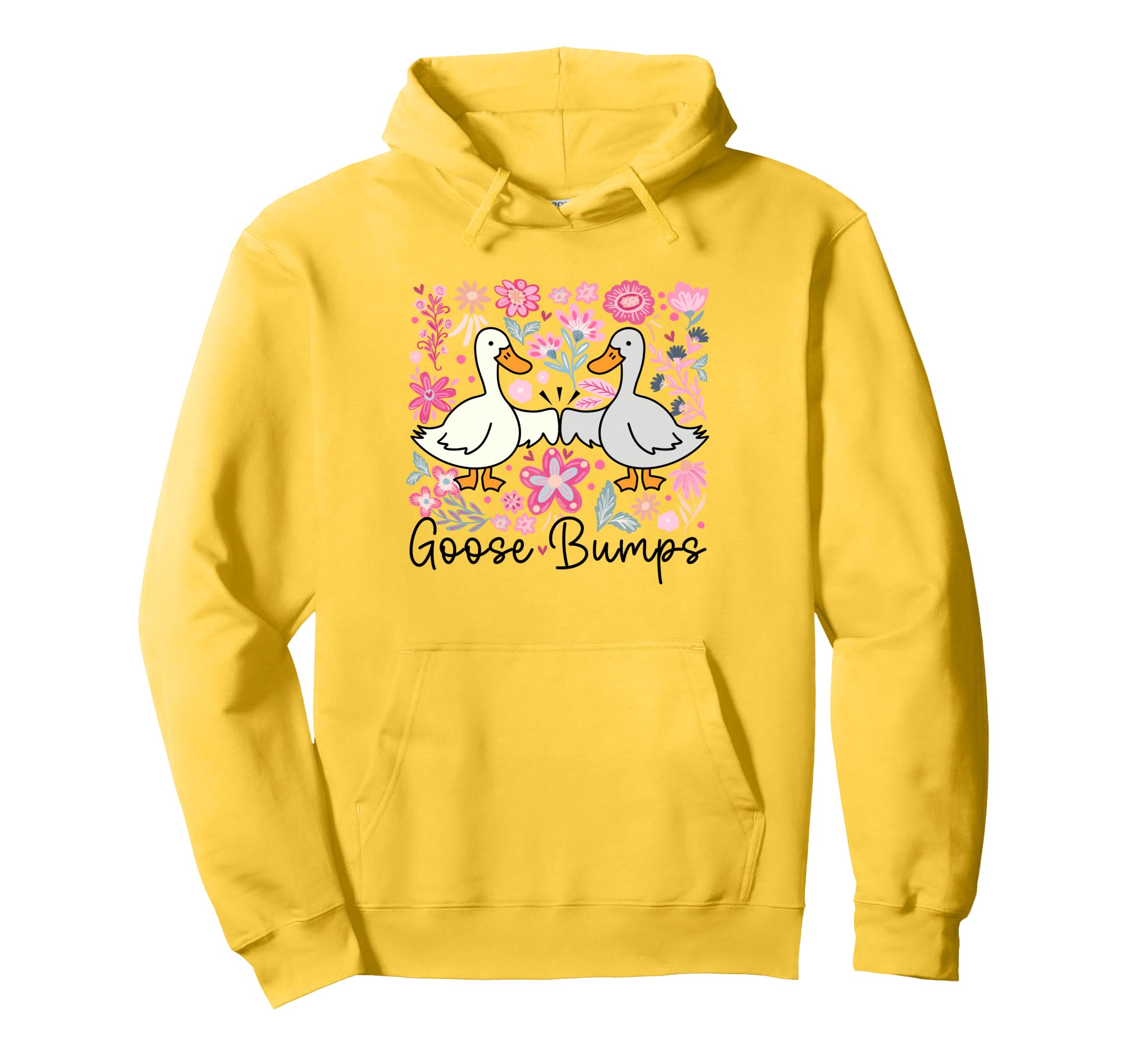 Goose Bump Boho Floral Silly Goose Hoodie - Graphic Print for Adults - T-Shirt, Sweatshirt, Hoodie
