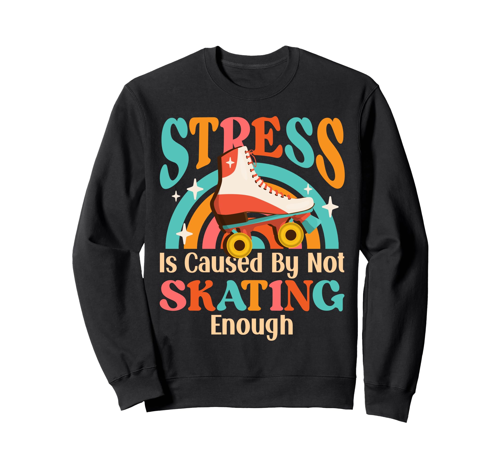 Roller Skating Skate 1970S Stress Sweatshirt - Minimalist Print Men Women - T-Shirt, Sweatshirt, Hoodie