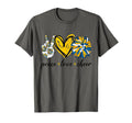 Peace Love Cheerleading Blue Yellow T-Shirt - Custom Art Print Men Women - T-Shirt, Sweatshirt, Hoodie