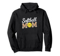 Softball Mom Leopard Funny Baseball Mom Hoodie - Fun Novelty Design Unisex - T-Shirt, Sweatshirt, Hoodie