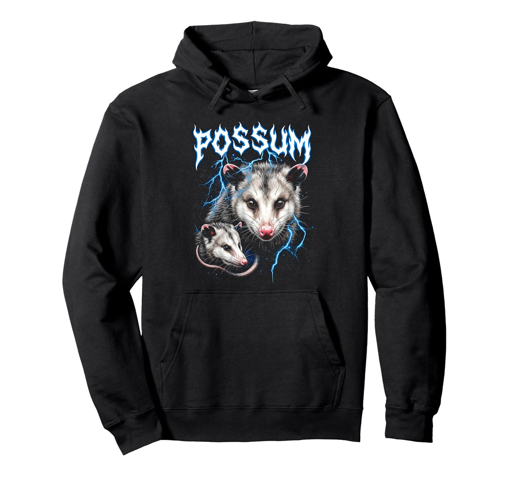 Possum 90S Heavy Metal Opossum Hoodie - Casual Everyday Wear for Adults - T-Shirt, Sweatshirt, Hoodie