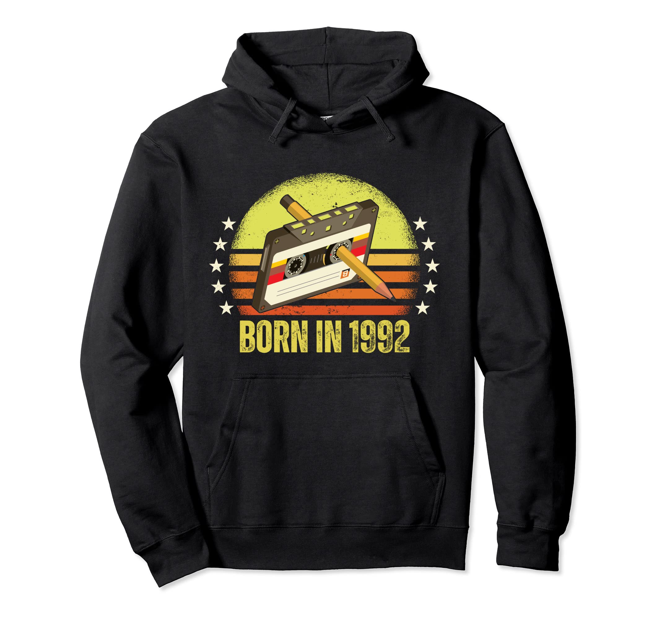 Born 1992 Cassette Tape Pencil Rewind Hoodie - Trendy Graphic Men Women - T-Shirt, Sweatshirt, Hoodie