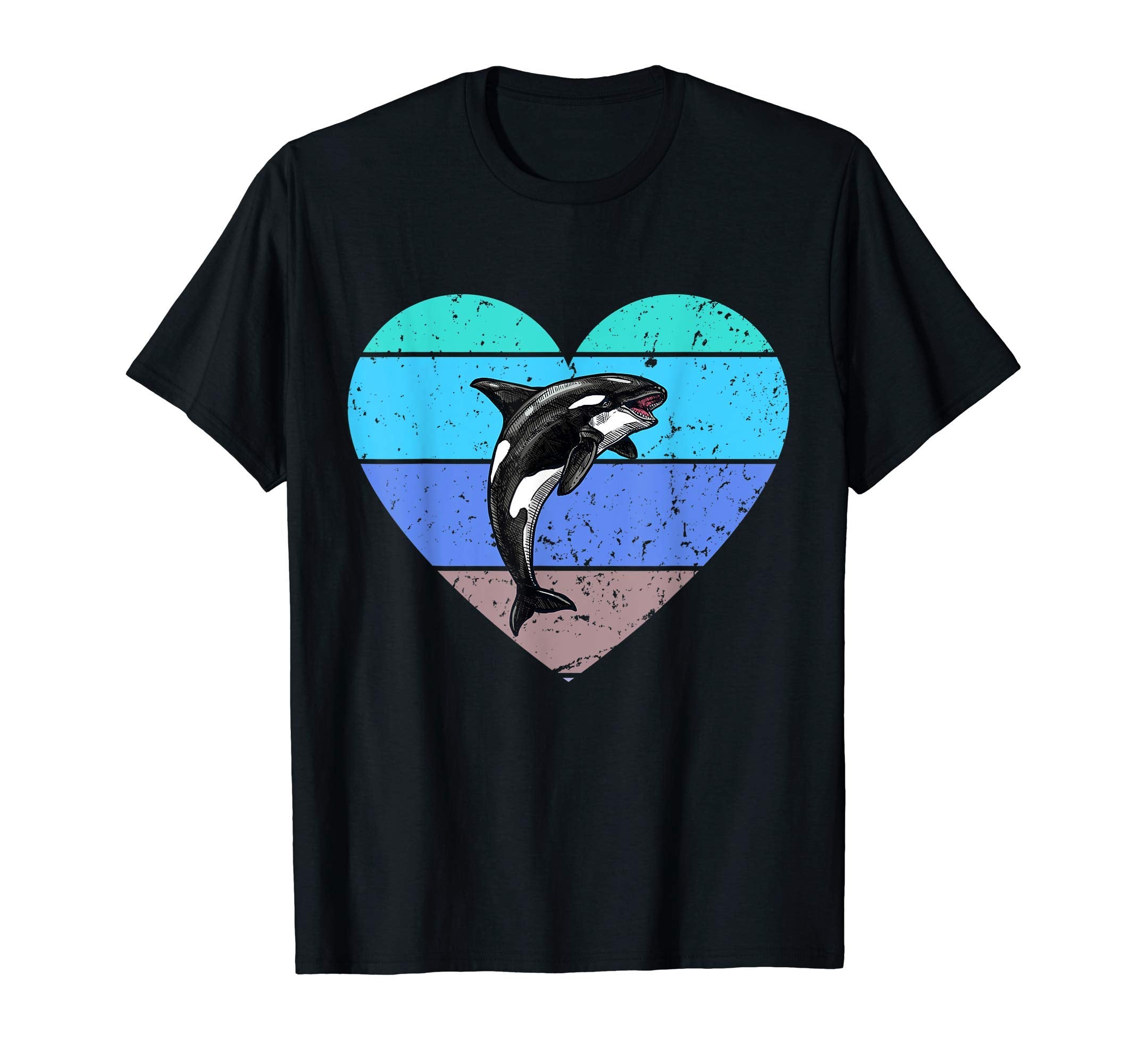Orca Whale Sunset T-Shirt - Minimalist Print Men Women - T-Shirt, Sweatshirt, Hoodie