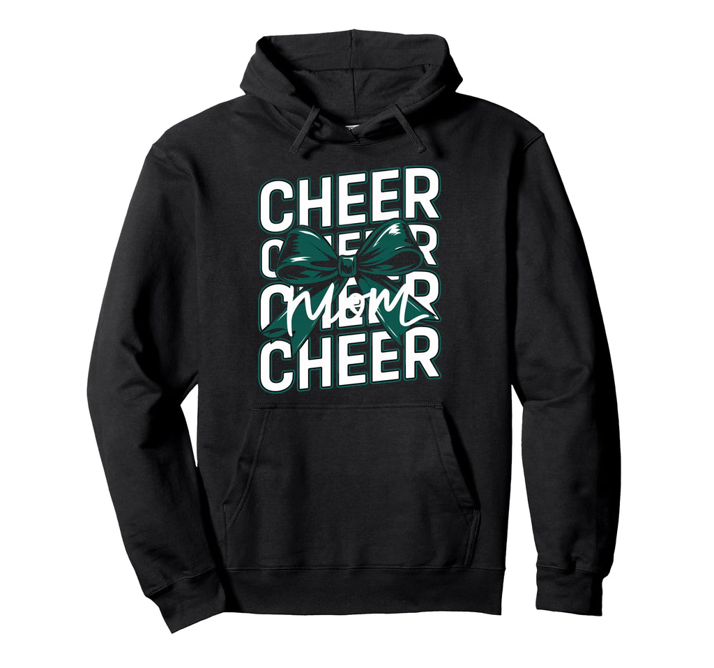 Cheer Mom Mother Bow Cheerleader Game Day Hoodie - Trendy Graphic Unisex - T-Shirt, Sweatshirt, Hoodie