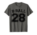 B Ball Basketball Player Number 28 T-Shirt - Aesthetic Graphic Men Women - T-Shirt, Sweatshirt, Hoodie