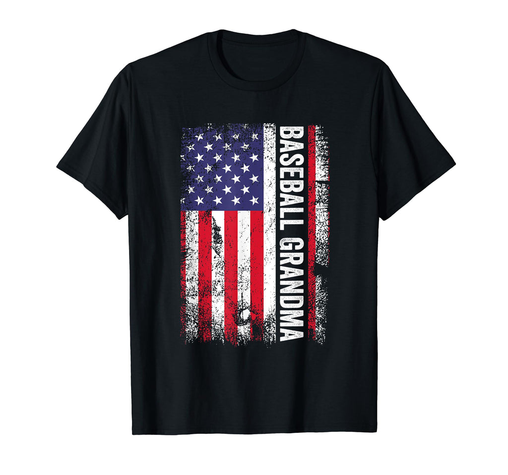 Baseball Grandma American Flag Usa T-Shirt - Fun Novelty Design Unisex - T-Shirt, Sweatshirt, Hoodie