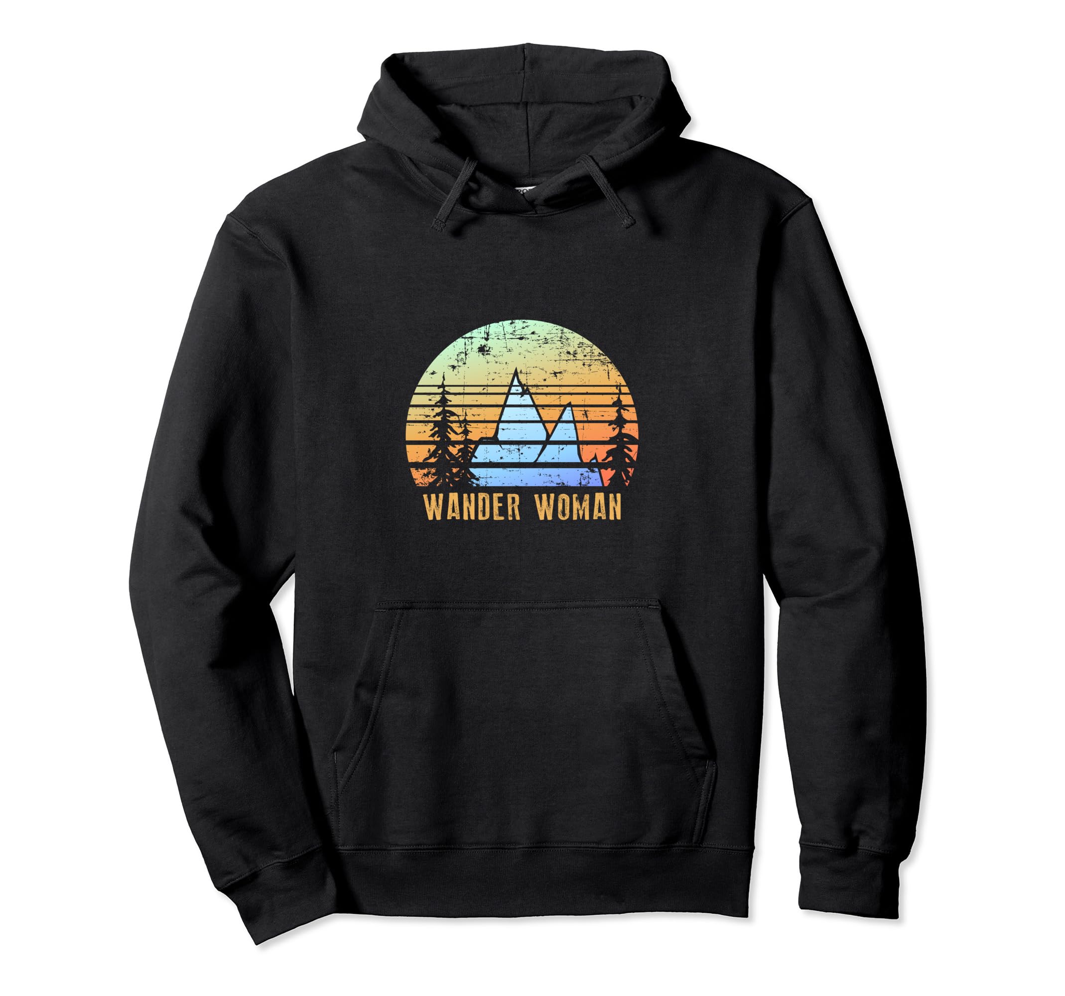 Wander Sunset Hiker Gift Hoodie - Minimalist Print for Adults - T-Shirt, Sweatshirt, Hoodie