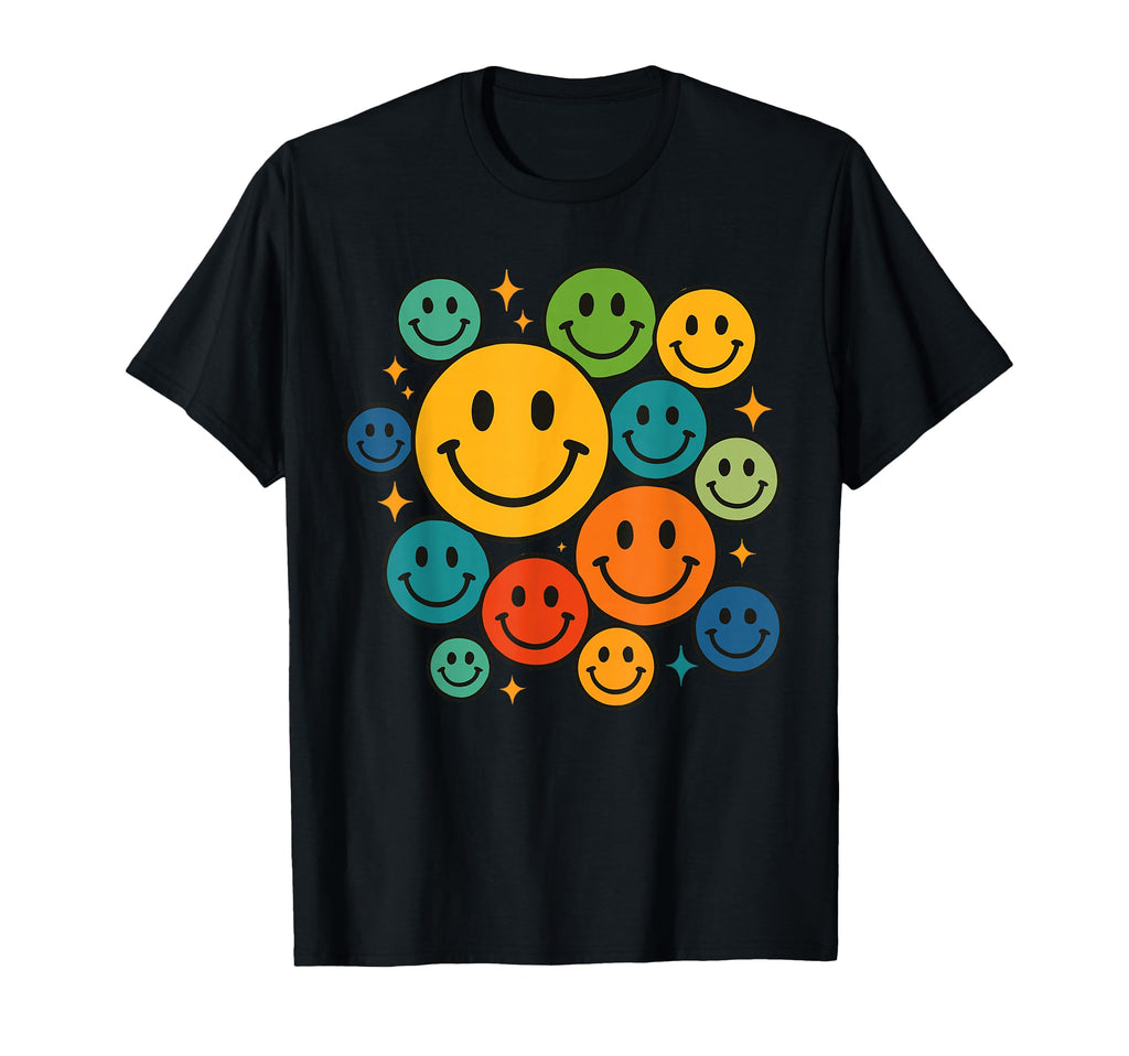 70S Colorful Happy Face T-Shirt - Streetwear Style Men Women - T-Shirt, Sweatshirt, Hoodie