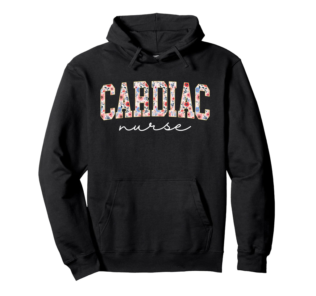 Boho Floral Cardiac Nurse Cardiac Hoodie - Aesthetic Graphic Men Women - T-Shirt, Sweatshirt, Hoodie