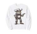 Frog Cowboy Hat Funny Western Sweatshirt - Minimalist Print for Adults - T-Shirt, Sweatshirt, Hoodie