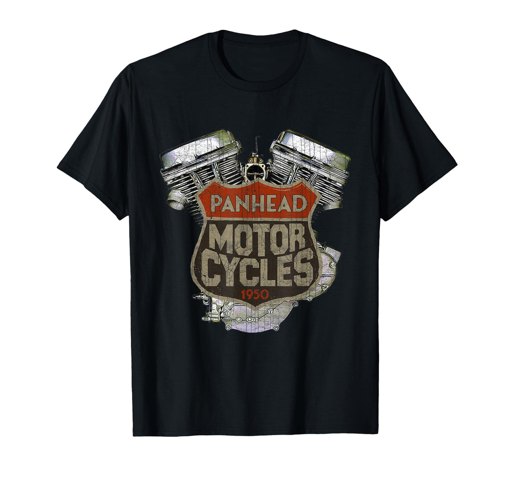 1950 Panhead Motorcycle Distressed T-Shirt - Unique Graphic Men Women - T-Shirt, Sweatshirt, Hoodie