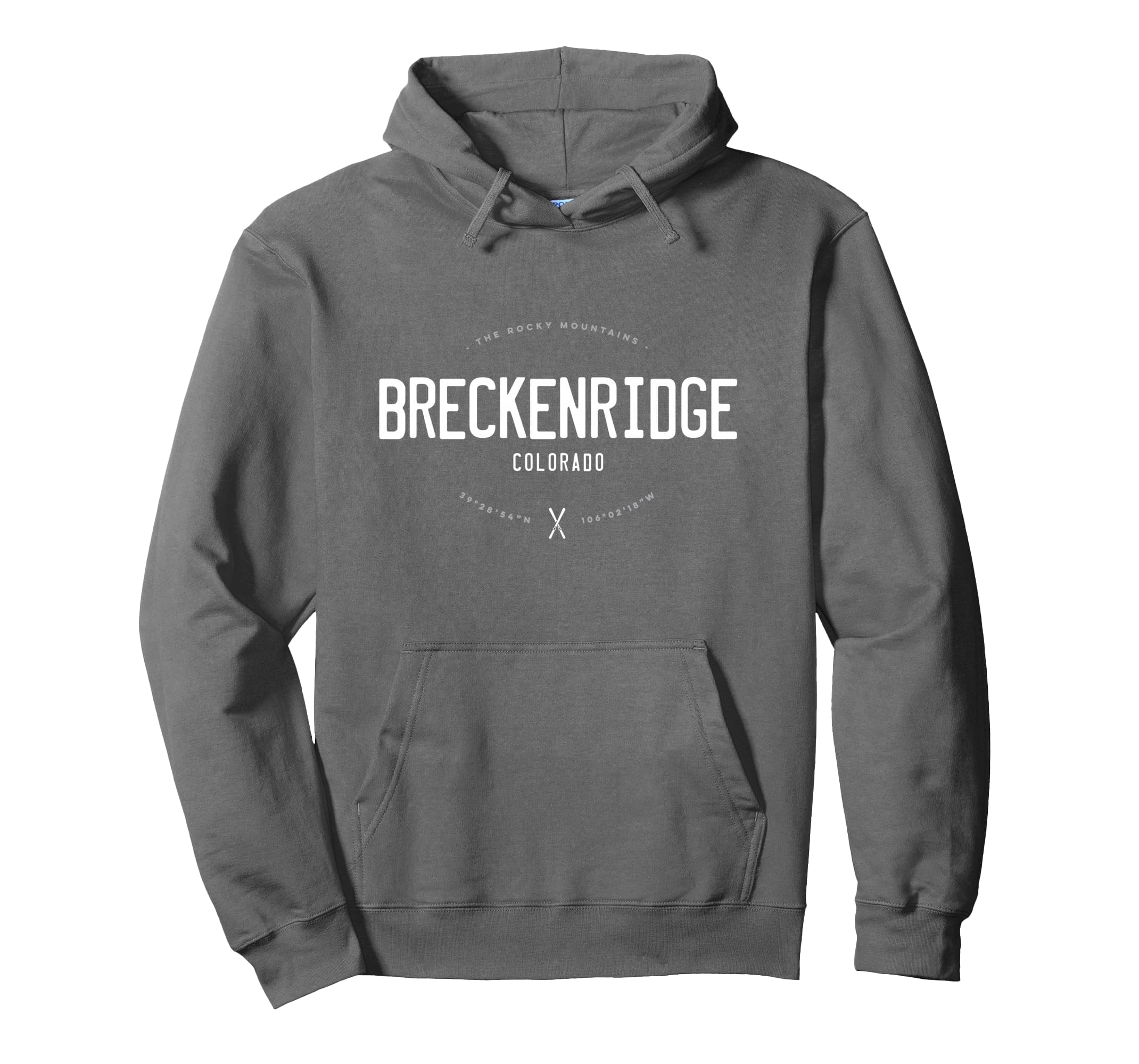 Breckenridge Colorado Distressed Ski Hoodie - Minimalist Print for Adults - T-Shirt, Sweatshirt, Hoodie