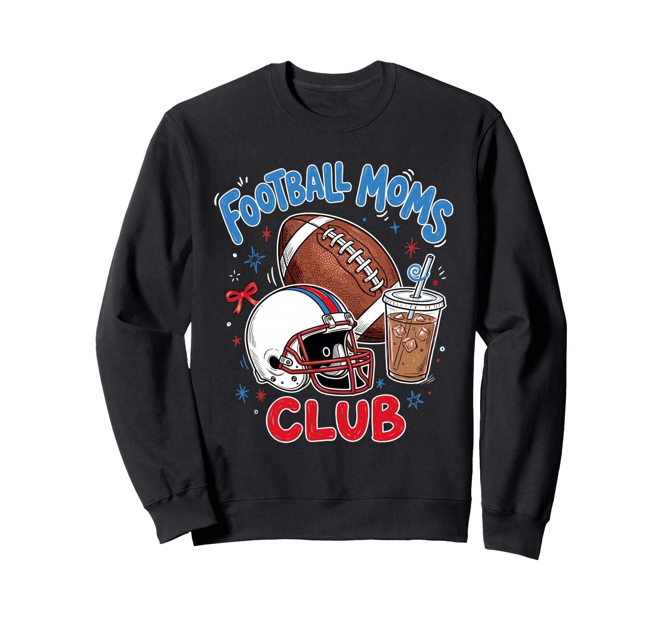 Football Moms Club Iced Coffee Sweatshirt - Fun Novelty Design Men Women - T-Shirt, Sweatshirt, Hoodie