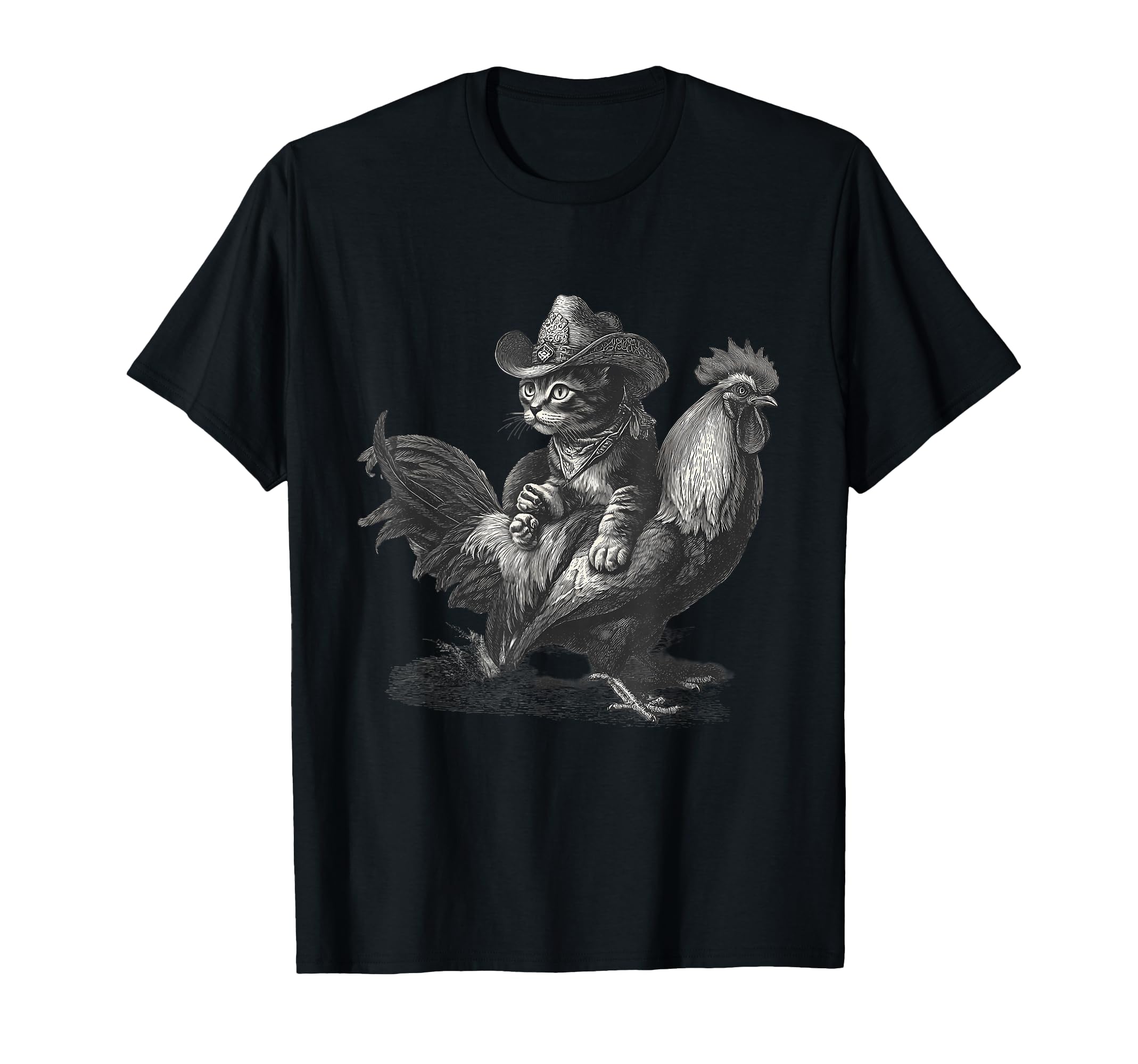 Cat Cowboy Western Country Cowgirl Funny T-Shirt - Novelty Apparel Unisex - T-Shirt, Sweatshirt, Hoodie
