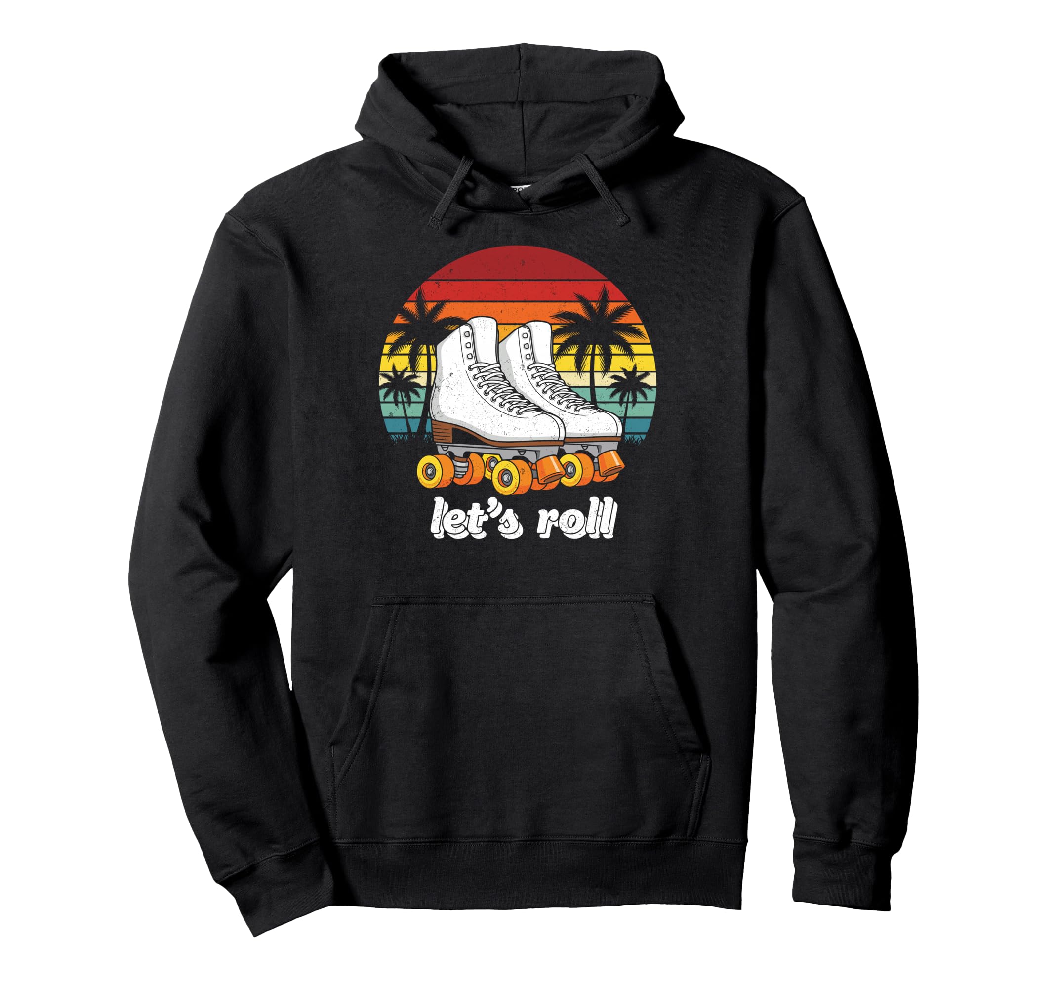 Palm Trees Lets Roll Quad Roller Hoodie - Aesthetic Graphic Men Women - T-Shirt, Sweatshirt, Hoodie
