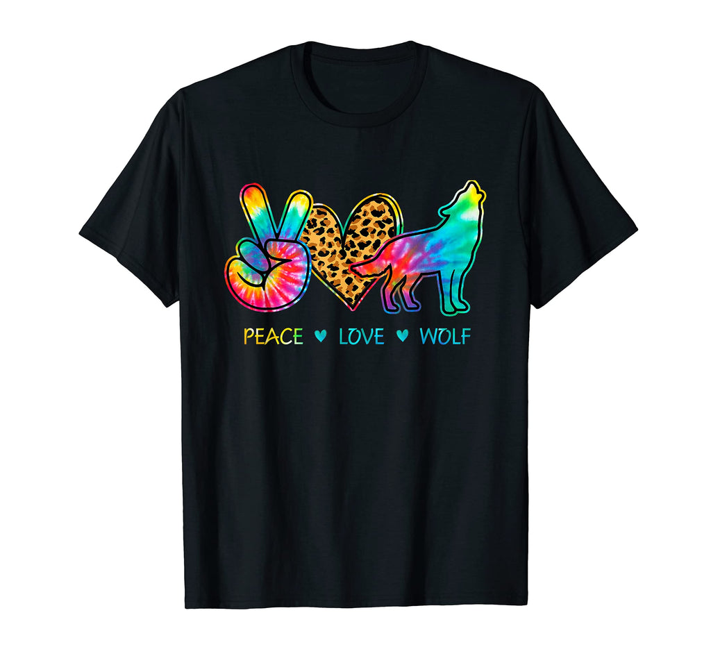 Peace Love Wolf Tie Dye T-Shirt - Casual Everyday Wear for Adults - T-Shirt, Sweatshirt, Hoodie