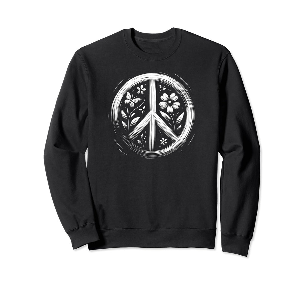 60S 70S Peace Love And Groovy Sweatshirt - Fun Novelty Design Unisex - T-Shirt, Sweatshirt, Hoodie