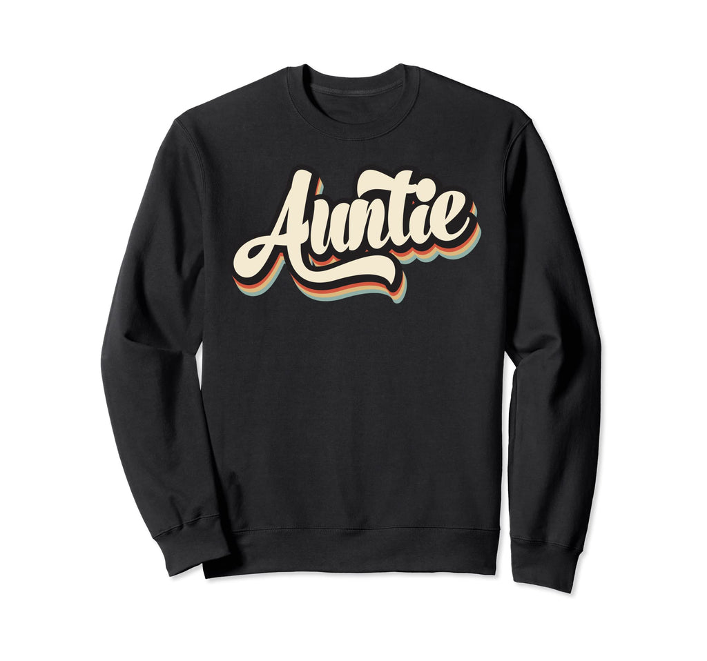 Funny Auntie Striped Logo Aunt Sweatshirt - Casual Everyday Wear for Adults - T-Shirt, Sweatshirt, Hoodie