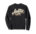 Funny Auntie Striped Logo Aunt Sweatshirt - Casual Everyday Wear for Adults - T-Shirt, Sweatshirt, Hoodie