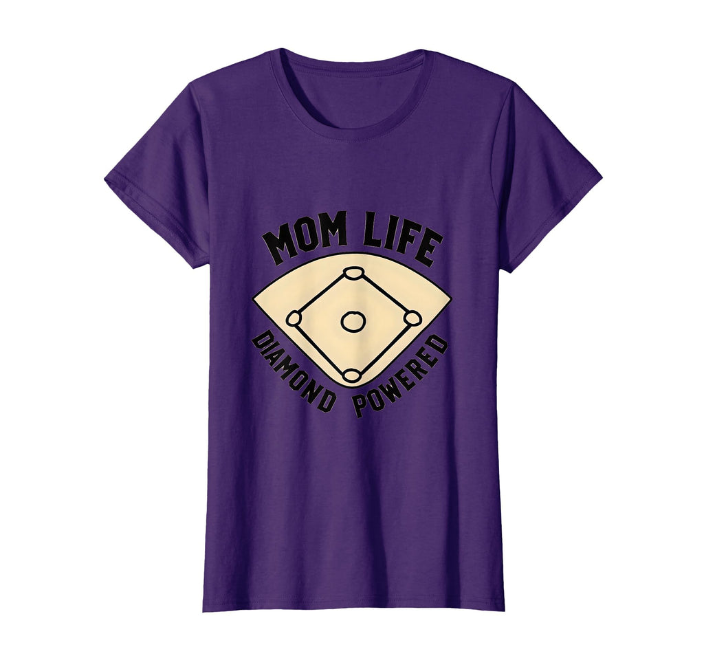 Mom Life Diamond Powered Baseball T-Shirt - Minimalist Print Men Women - T-Shirt, Sweatshirt, Hoodie