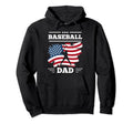Baseball Dad American Flag Patriotic Hoodie - Graphic Print for Adults - T-Shirt, Sweatshirt, Hoodie