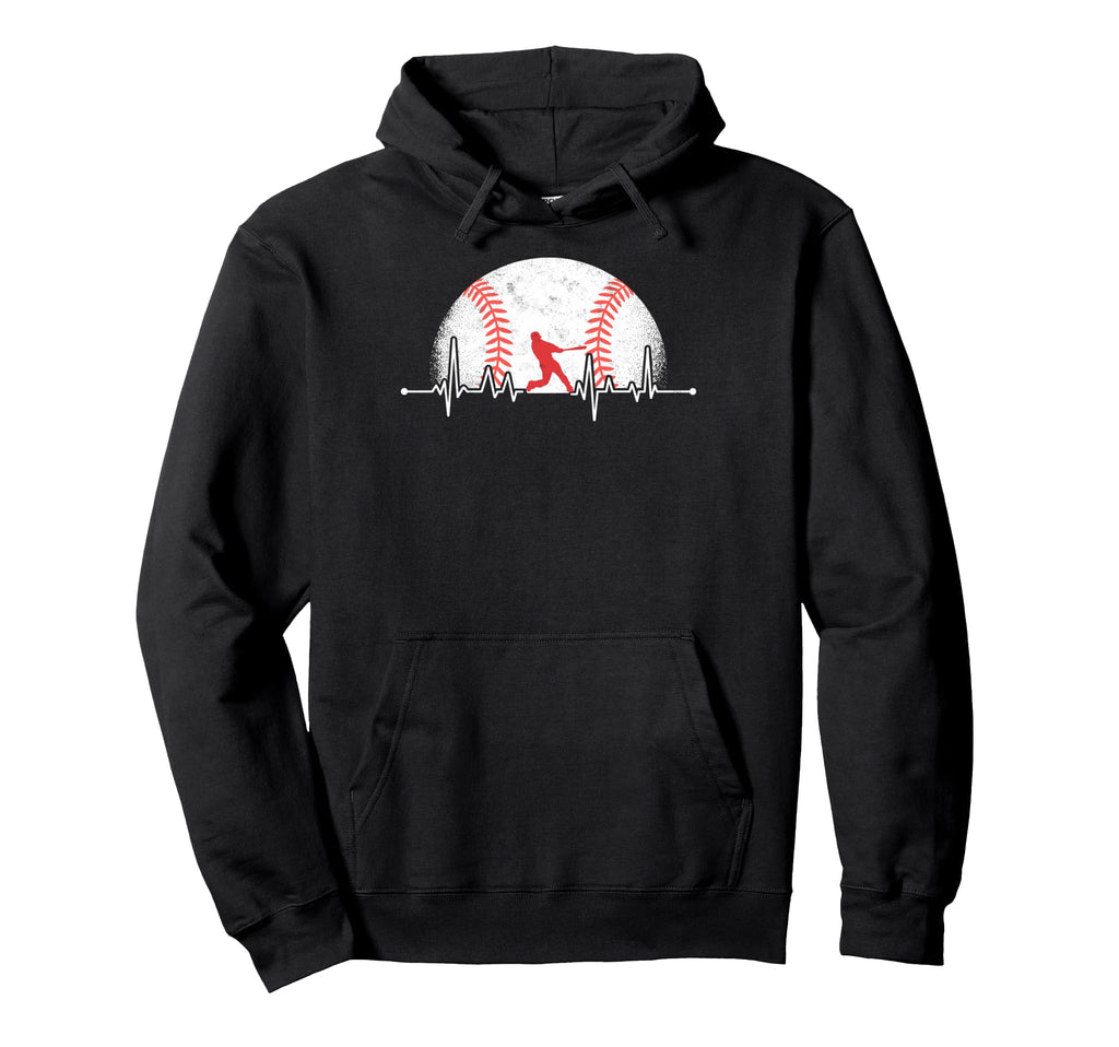 Baseball Ball Heartbeat Player Coach Hoodie - Trendy Graphic for Adults - T-Shirt, Sweatshirt, Hoodie
