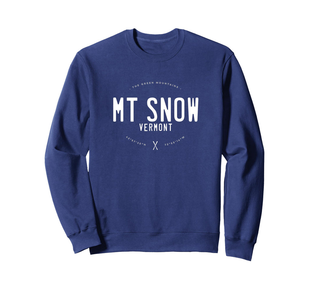 Mt Snow Vermont Distressed Ski Sweatshirt - Aesthetic Graphic for Adults - T-Shirt, Sweatshirt, Hoodie