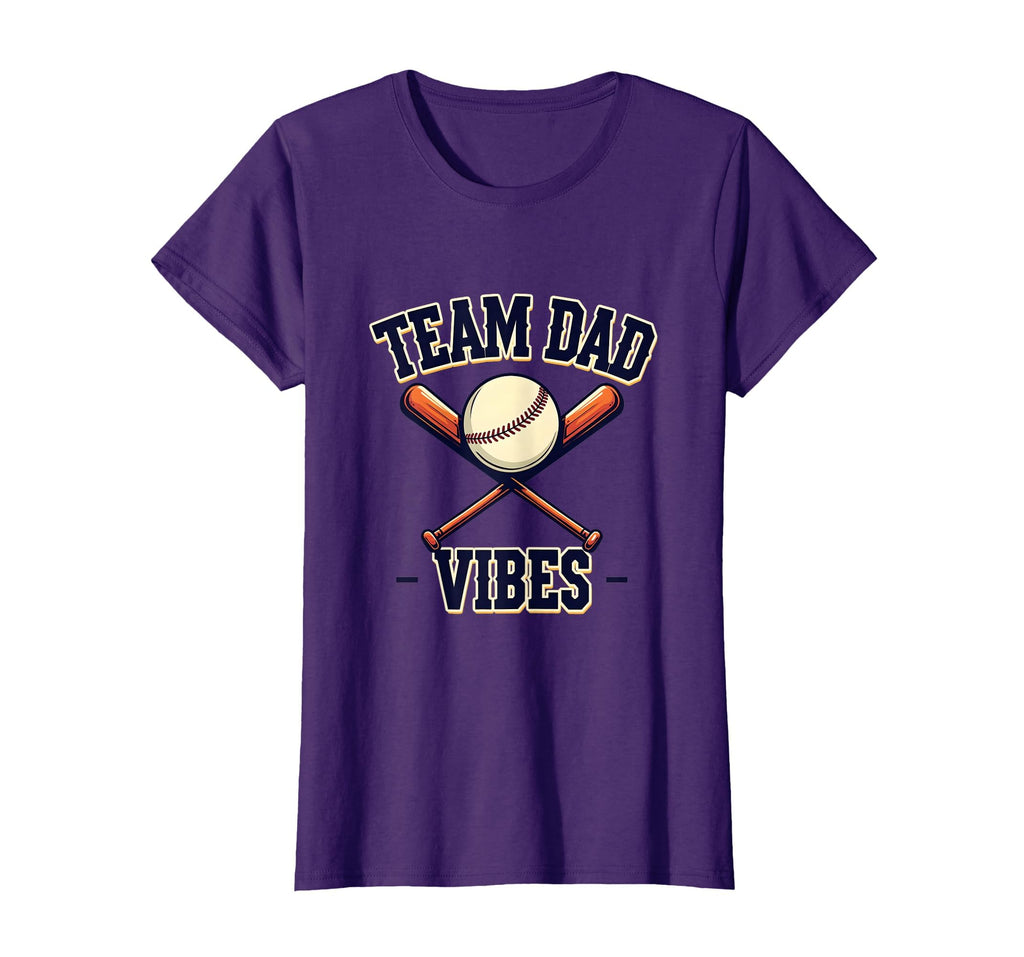 Team Dad Vibes Baseball Father T-Shirt - Casual Everyday Wear for Adults - T-Shirt, Sweatshirt, Hoodie