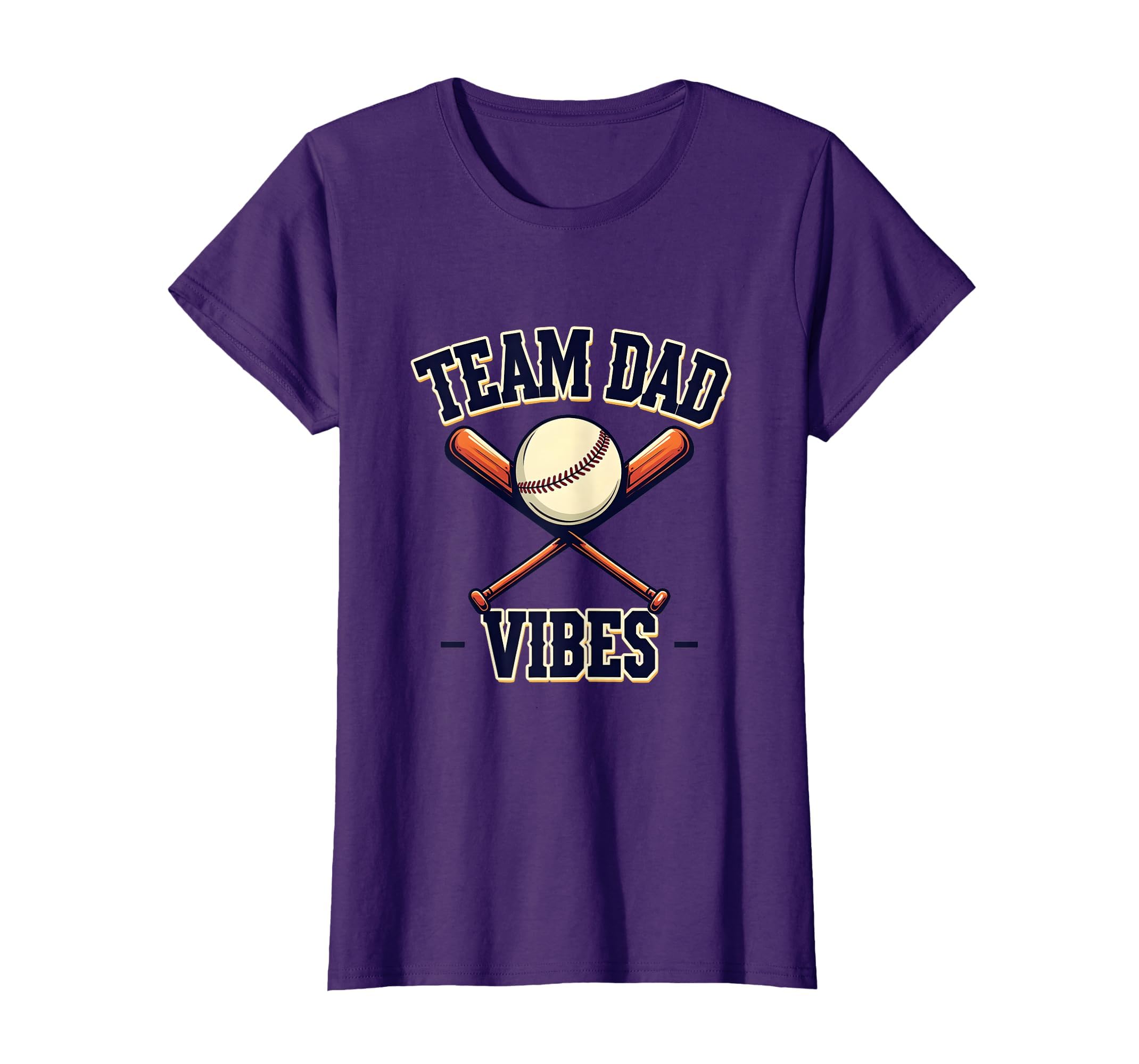 Team Dad Vibes Baseball Father T-Shirt - Casual Everyday Wear for Adults - T-Shirt, Sweatshirt, Hoodie