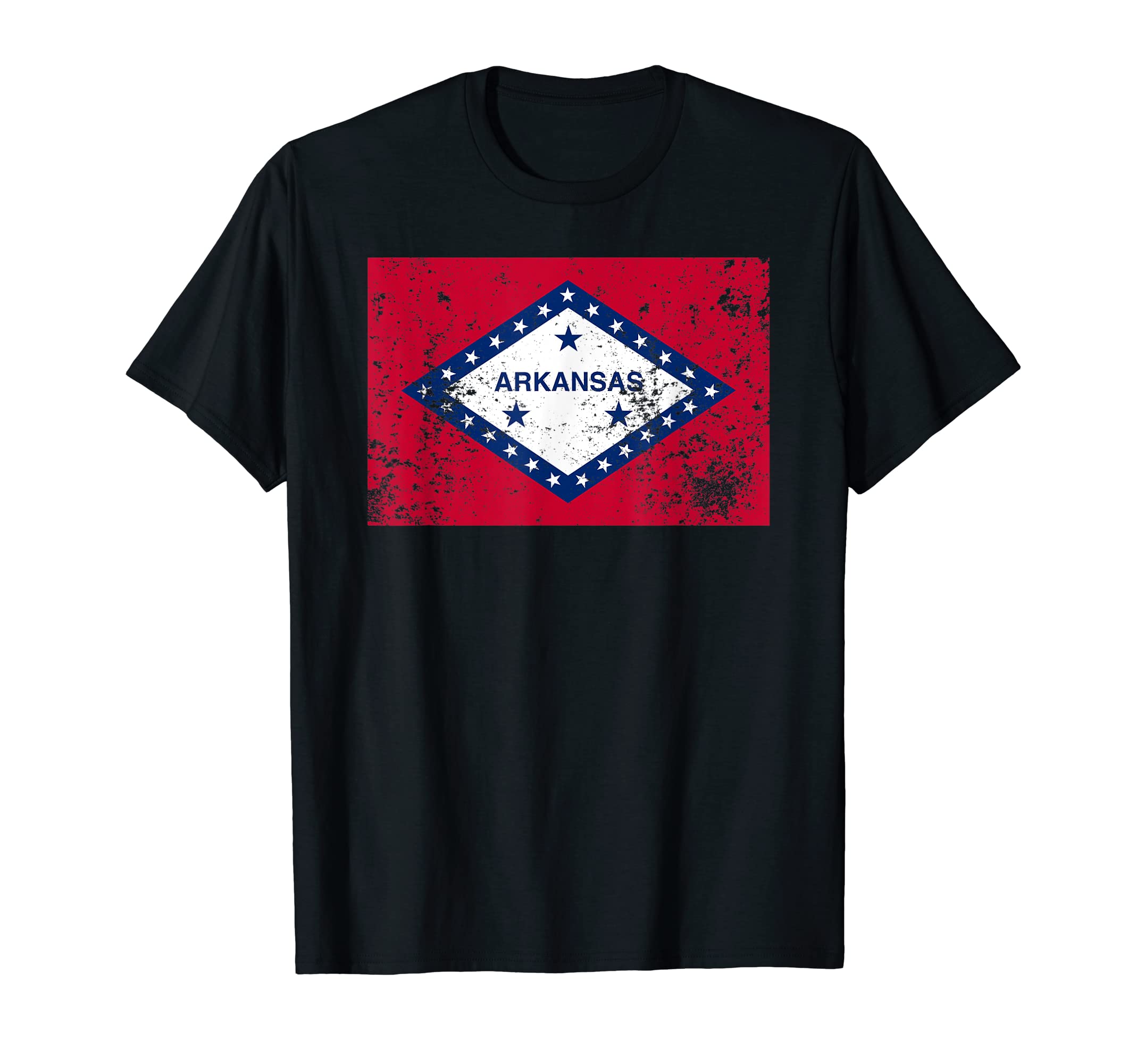 State Arkansas Flag Distressed T-Shirt - Casual Everyday Wear Men Women - T-Shirt, Sweatshirt, Hoodie