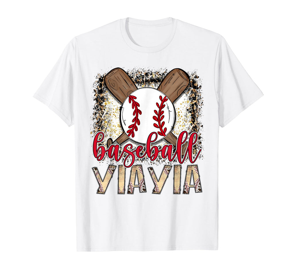 Baseball Yiayia Leopard Proud Ball T-Shirt - Fun Novelty Design Unisex - T-Shirt, Sweatshirt, Hoodie