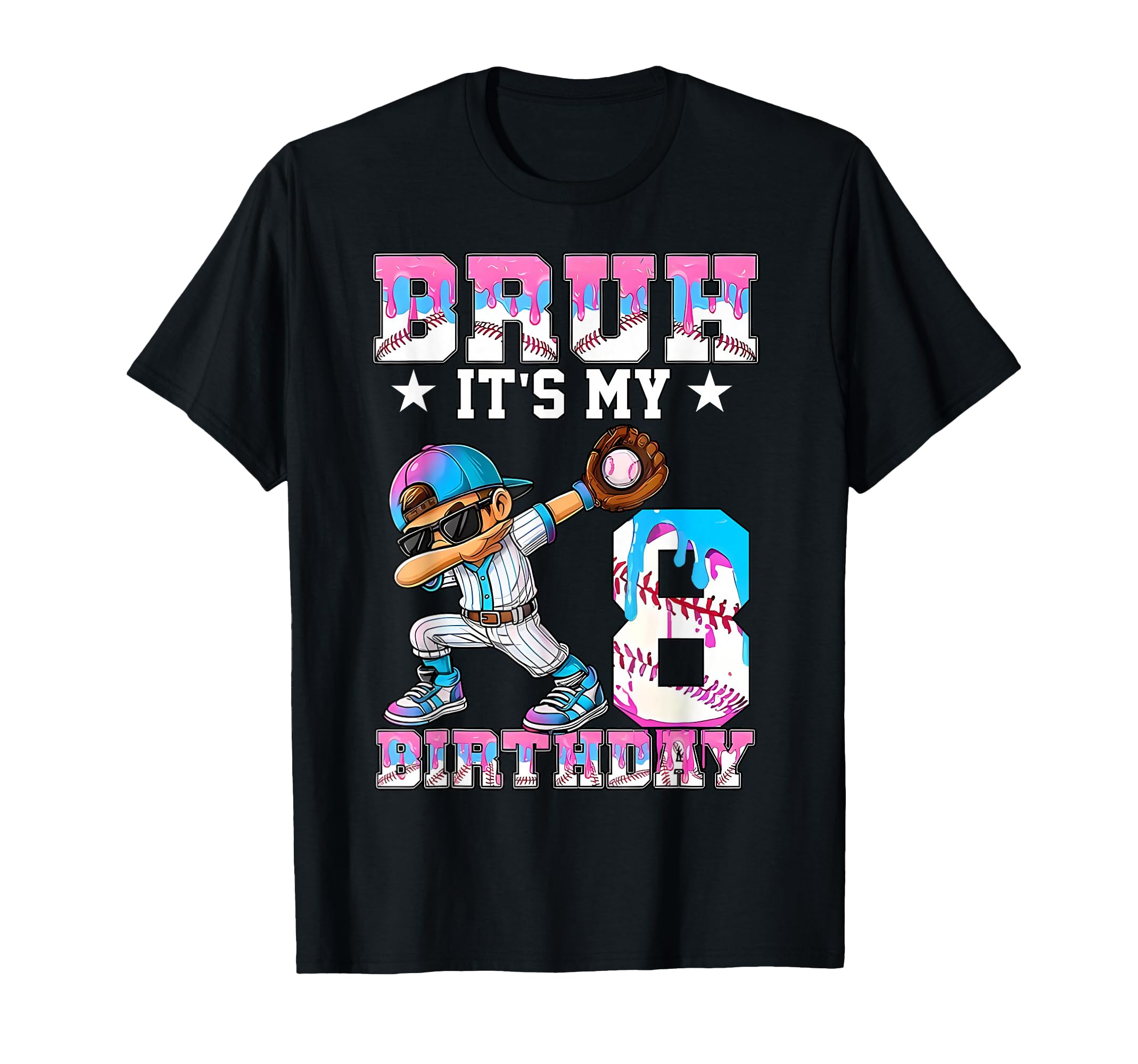 Bruh Its My 8Th Birthday Baseball Ice T-Shirt - Minimalist Print Unisex - T-Shirt, Sweatshirt, Hoodie