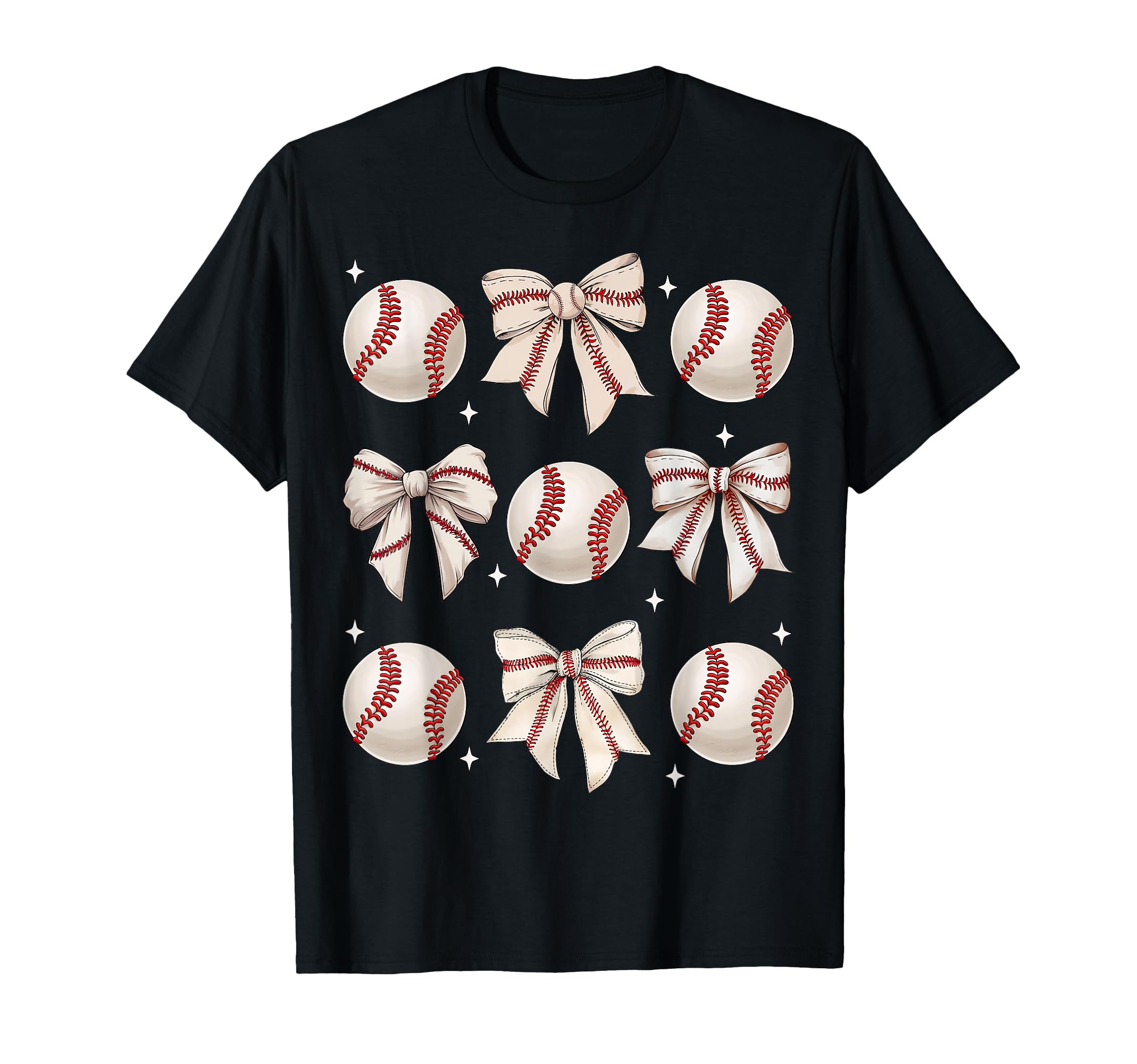 Baseball Coquette Bow Baseball Mom Mothers T-Shirt - Graphic Print Unisex - T-Shirt, Sweatshirt, Hoodie