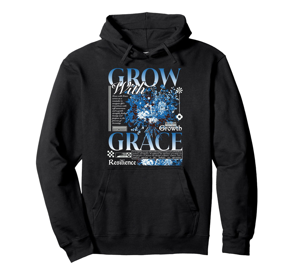 Y2K Grow Flowers Bold Urban Hoodie - Fun Novelty Design for Adults - T-Shirt, Sweatshirt, Hoodie