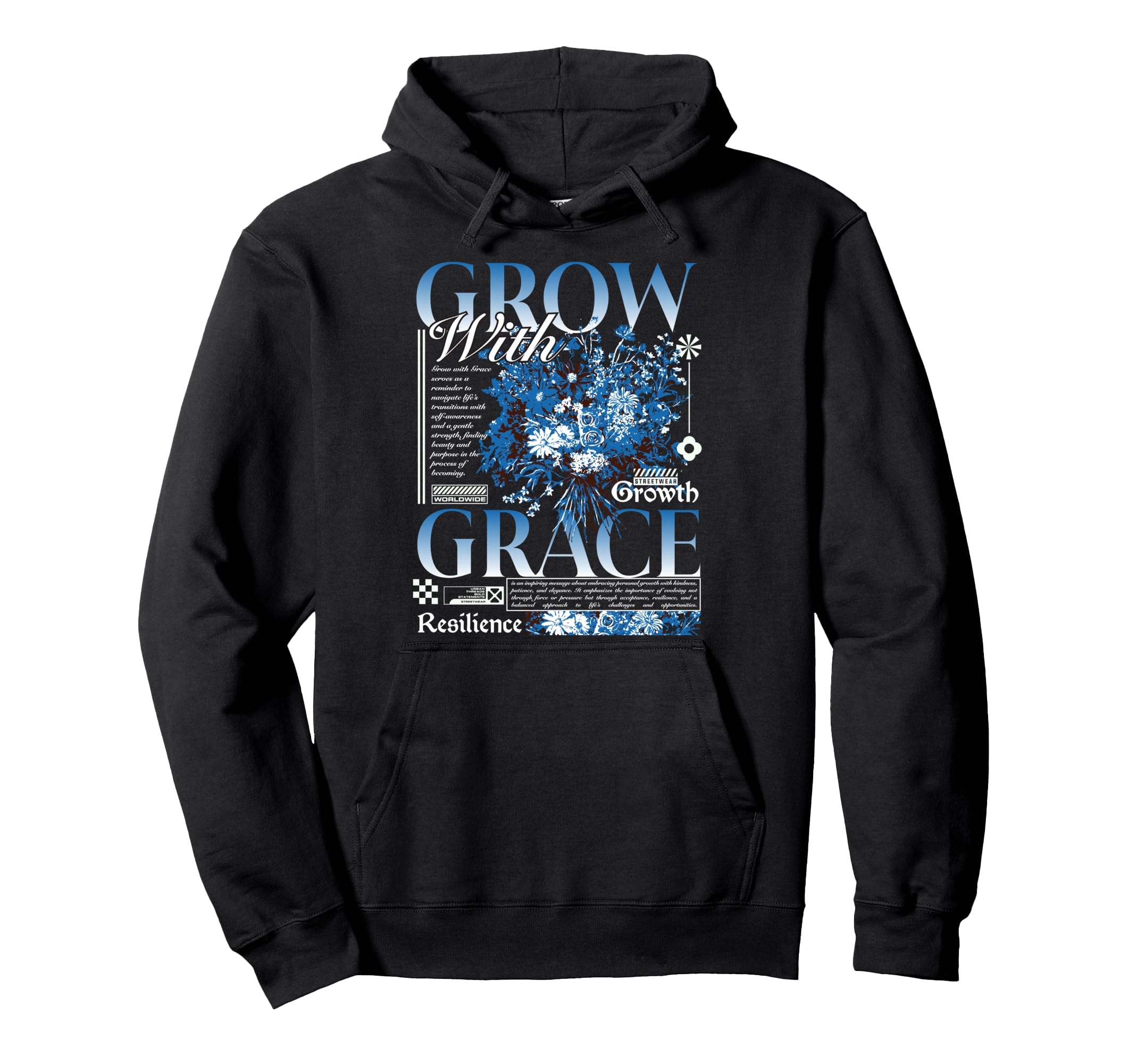Y2K Grow Flowers Bold Urban Hoodie - Fun Novelty Design for Adults - T-Shirt, Sweatshirt, Hoodie