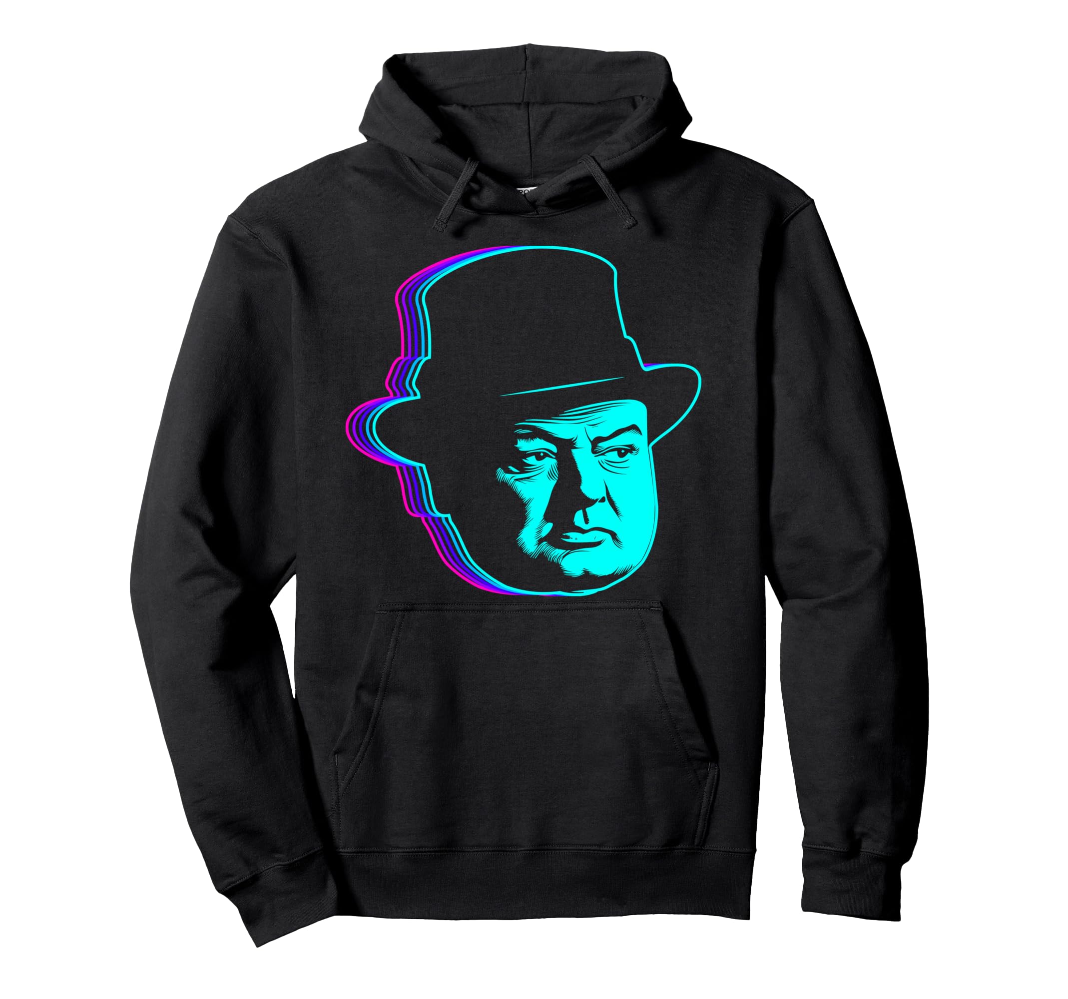 Winston Churchill British Vaporwave Hoodie - Graphic Print for Adults - T-Shirt, Sweatshirt, Hoodie