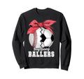 Baseball Soccer Busy Raising Ballers Sweatshirt - Unique Graphic Men Women - T-Shirt, Sweatshirt, Hoodie