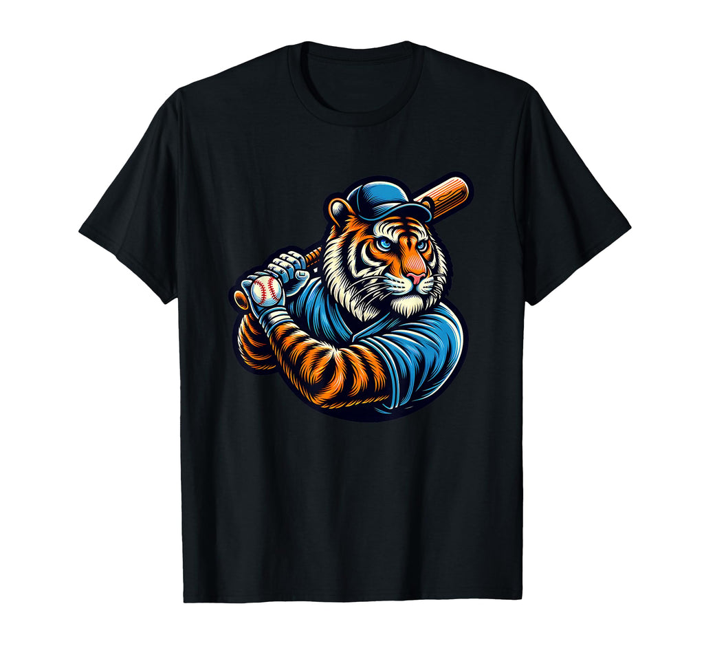 Fierce Tiger Baseball Power T-Shirt - Fun Novelty Design Men Women - T-Shirt, Sweatshirt, Hoodie