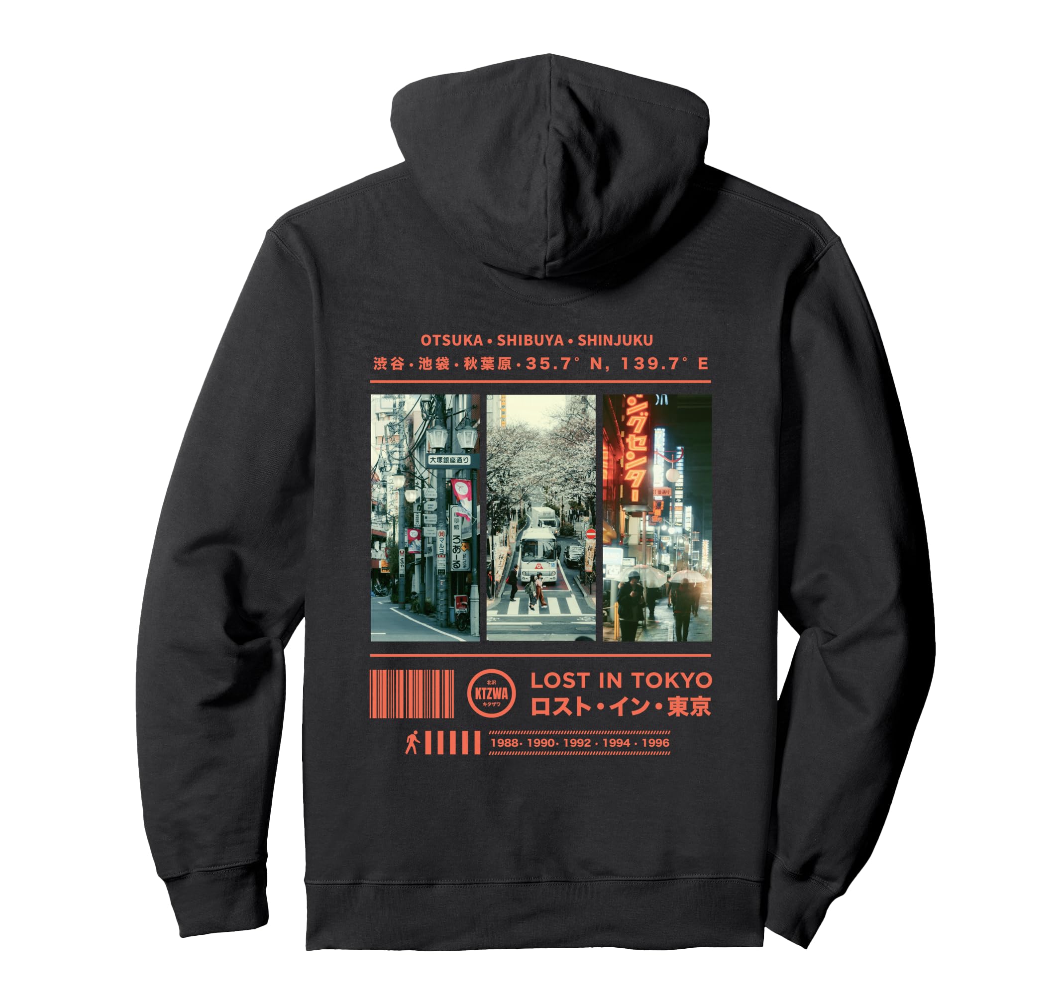 Ktzwa Japanese 90S 80S Streetwear Hoodie - Fun Novelty Design for Adults - T-Shirt, Sweatshirt, Hoodie