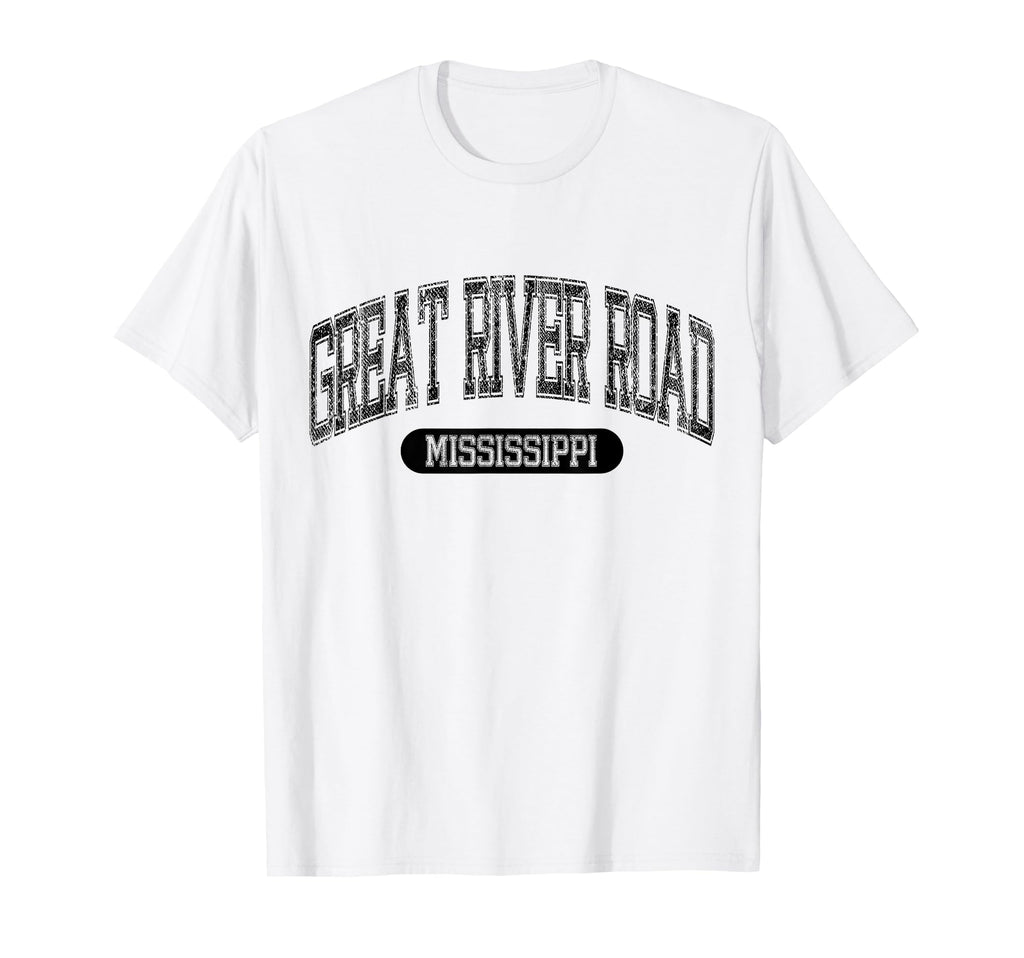 Great River Road Mississippi Sports Font T-Shirt - Trendy Graphic Men Women - T-Shirt, Sweatshirt, Hoodie
