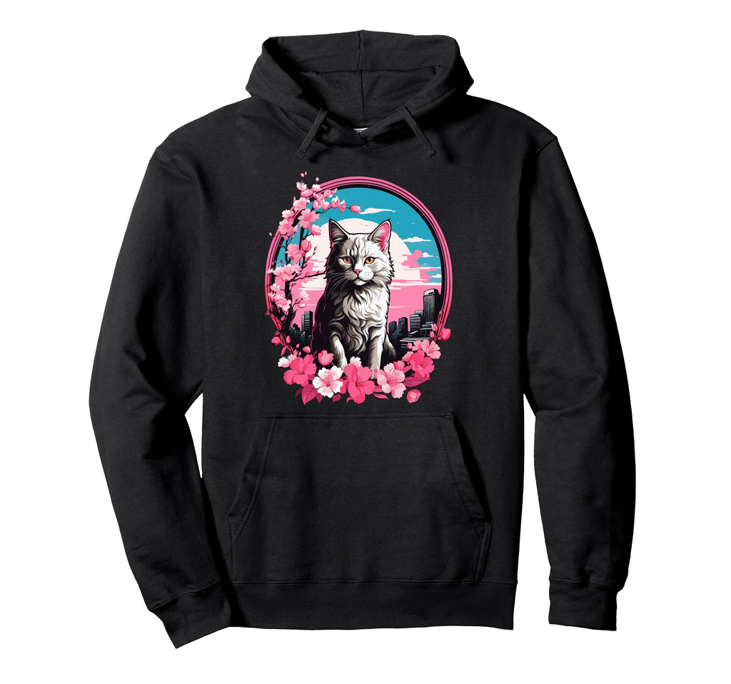 Anime Cat Japanese Aesthetic Japan Hoodie - Custom Art Print Men Women - T-Shirt, Sweatshirt, Hoodie