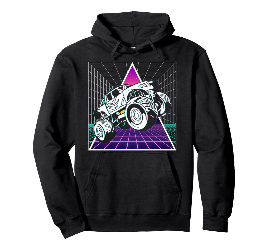 Vaporwave Aesthetic Monster Truck Hoodie - Unique Graphic for Adults - T-Shirt, Sweatshirt, Hoodie
