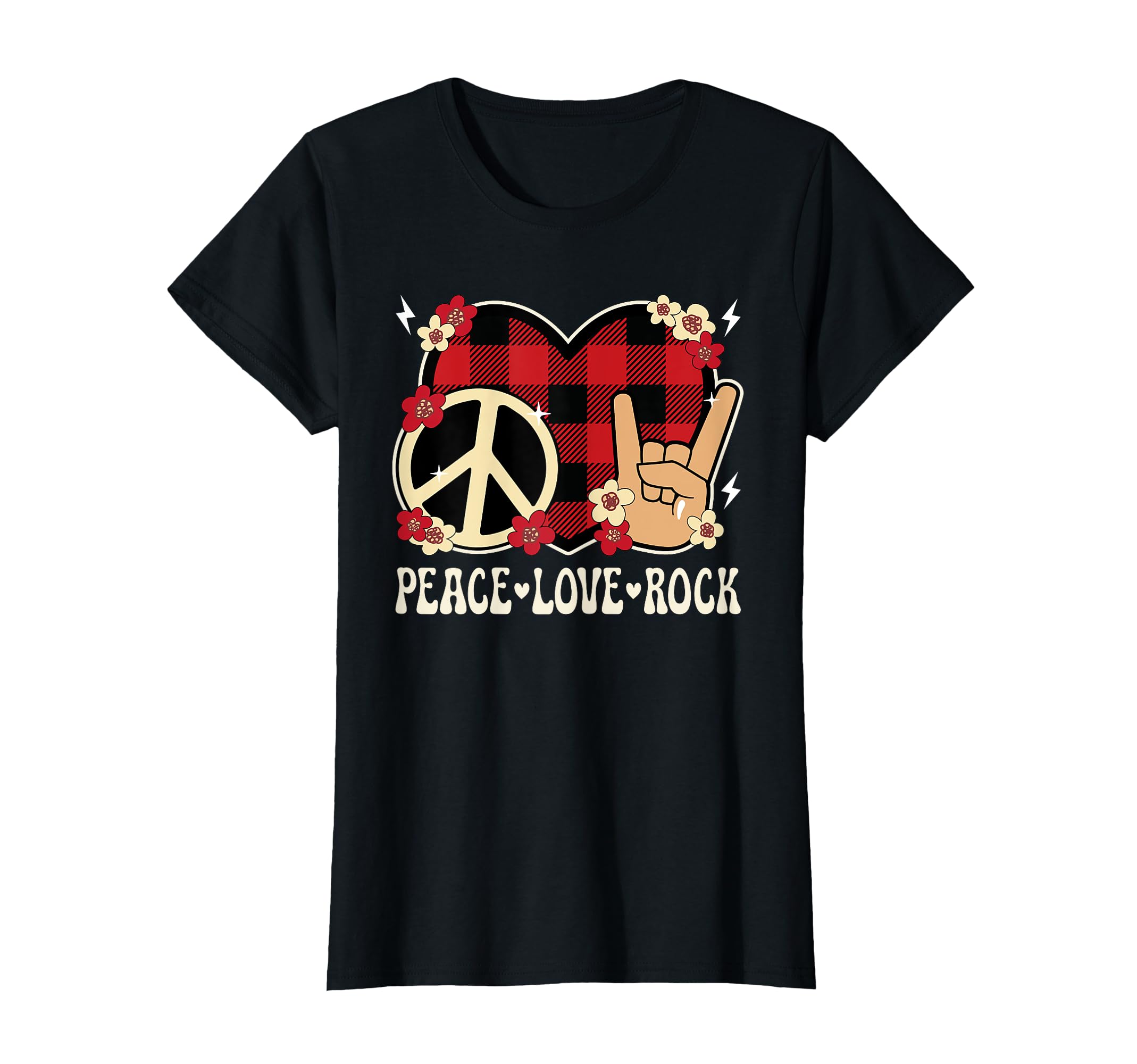 Peace Love Rock And Roll Rock Teen T-Shirt - Minimalist Print Men Women - T-Shirt, Sweatshirt, Hoodie
