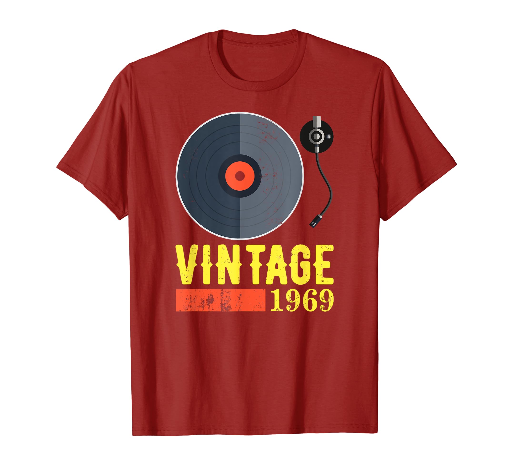 1969 Birthday Gift Distressed Record T-Shirt - Custom Art Print for Adults - T-Shirt, Sweatshirt, Hoodie